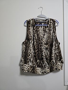 International Concepts INC Leopard-Print Sleeveless  Top - Brown & Black